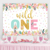 Toile de fond florale et scintillante Wild One Happy Birthday